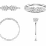 Cluster Diamond Ring in 14KT White Gold | Elegant Multi-Stone Diamond Ring for Women