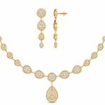 Luxury Diamond Necklace Set in 14KT Yellow Gold | Bridal Diamond Jewelry Set for Women