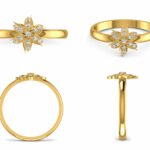 Floral Diamond Ring in 14KT & 18KT Yellow Gold | Elegant Flower Design Ring for Women