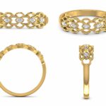 Vintage Diamond Infinity Ring in 14KT Yellow Gold | Elegant Openwork Band for Women